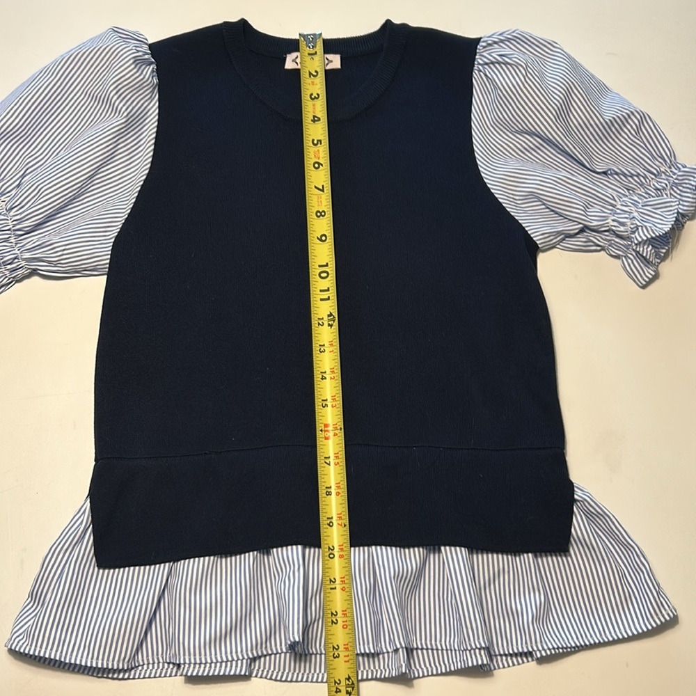 Nanette Lepore Puff Sleeve “Twofer” Lightweight Sweater - Picture 8 of 14
